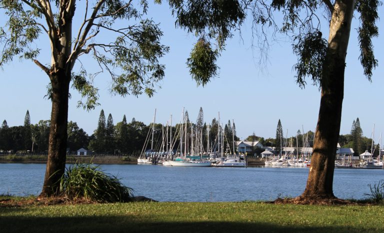 View,Of,Boats,At,The,Gladstone,Marina,Framed,By,Trees View,Of,Boats,At,The,Gladstone,Marina,Framed,By,Trees